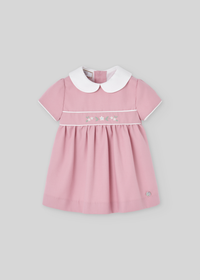 Vestido m/c bordado flores "ledicia"