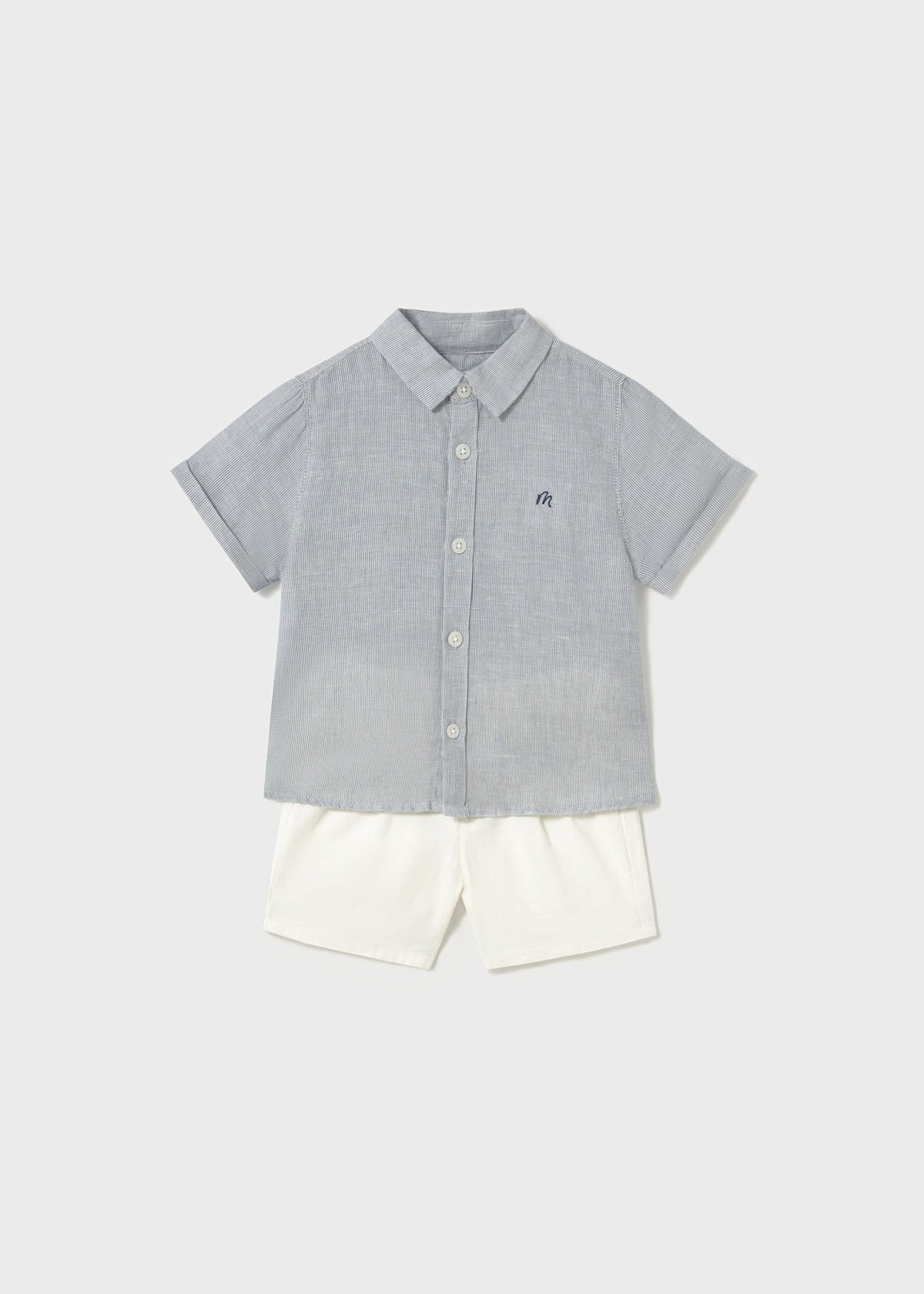 Conjunto bermuda y camisa vestir bebé