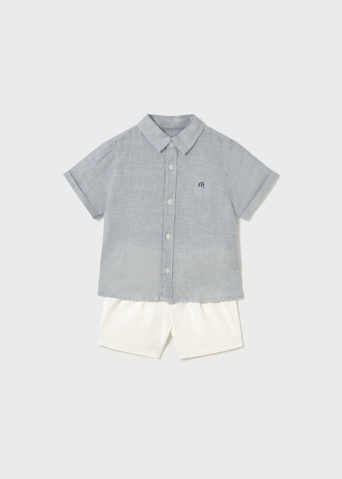 Conjunto bermuda y camisa vestir bebé