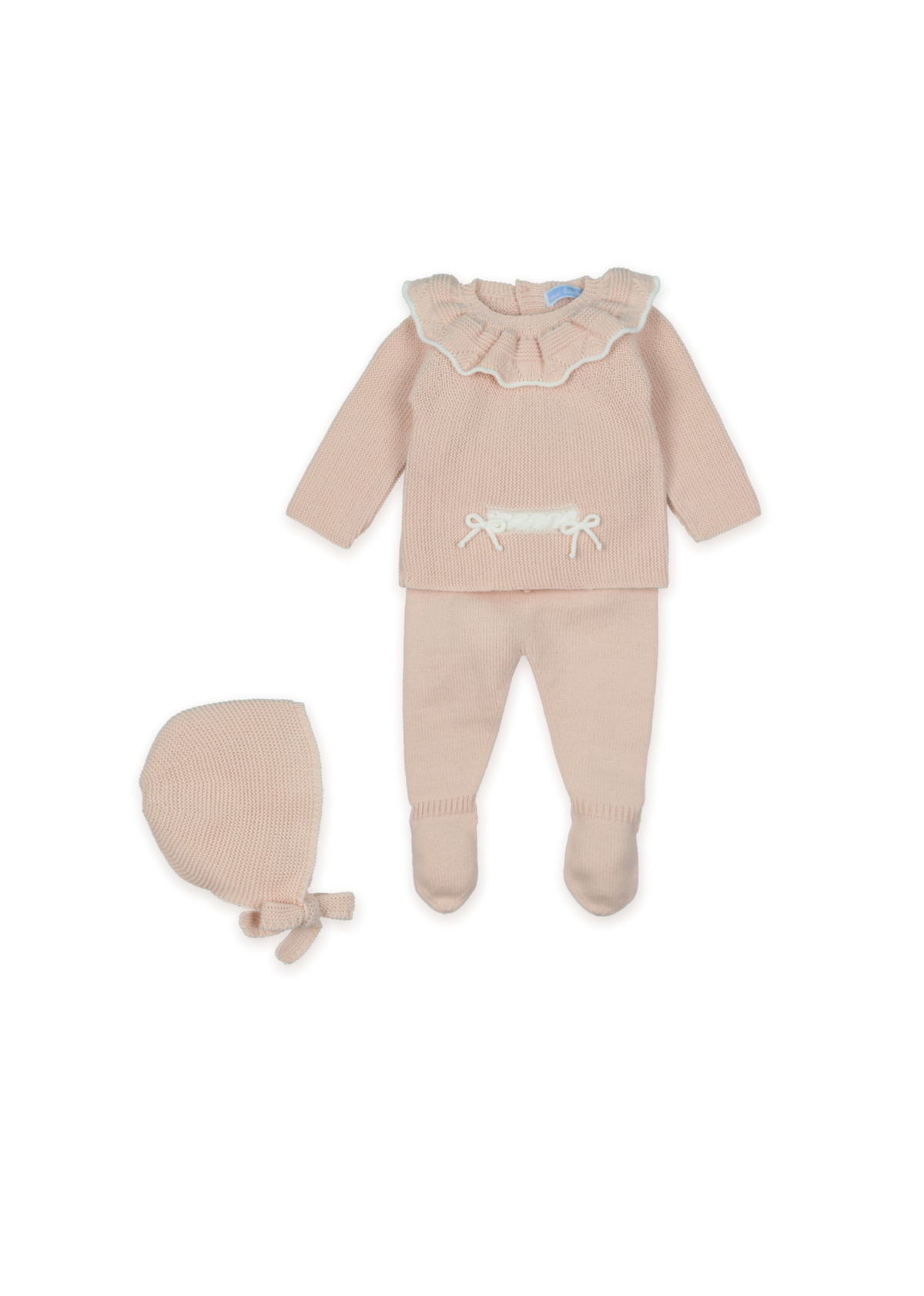 Traje 3P canesú "soft nude shade"