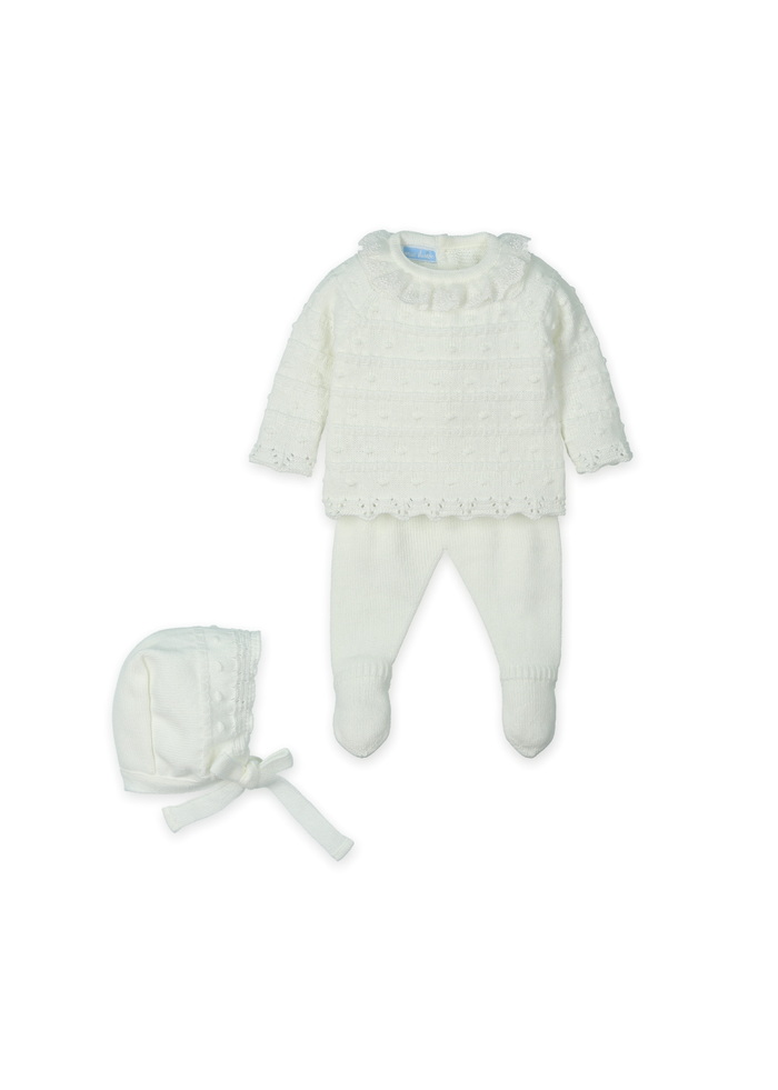 Traje 3P canesú organza "timeless off-white"