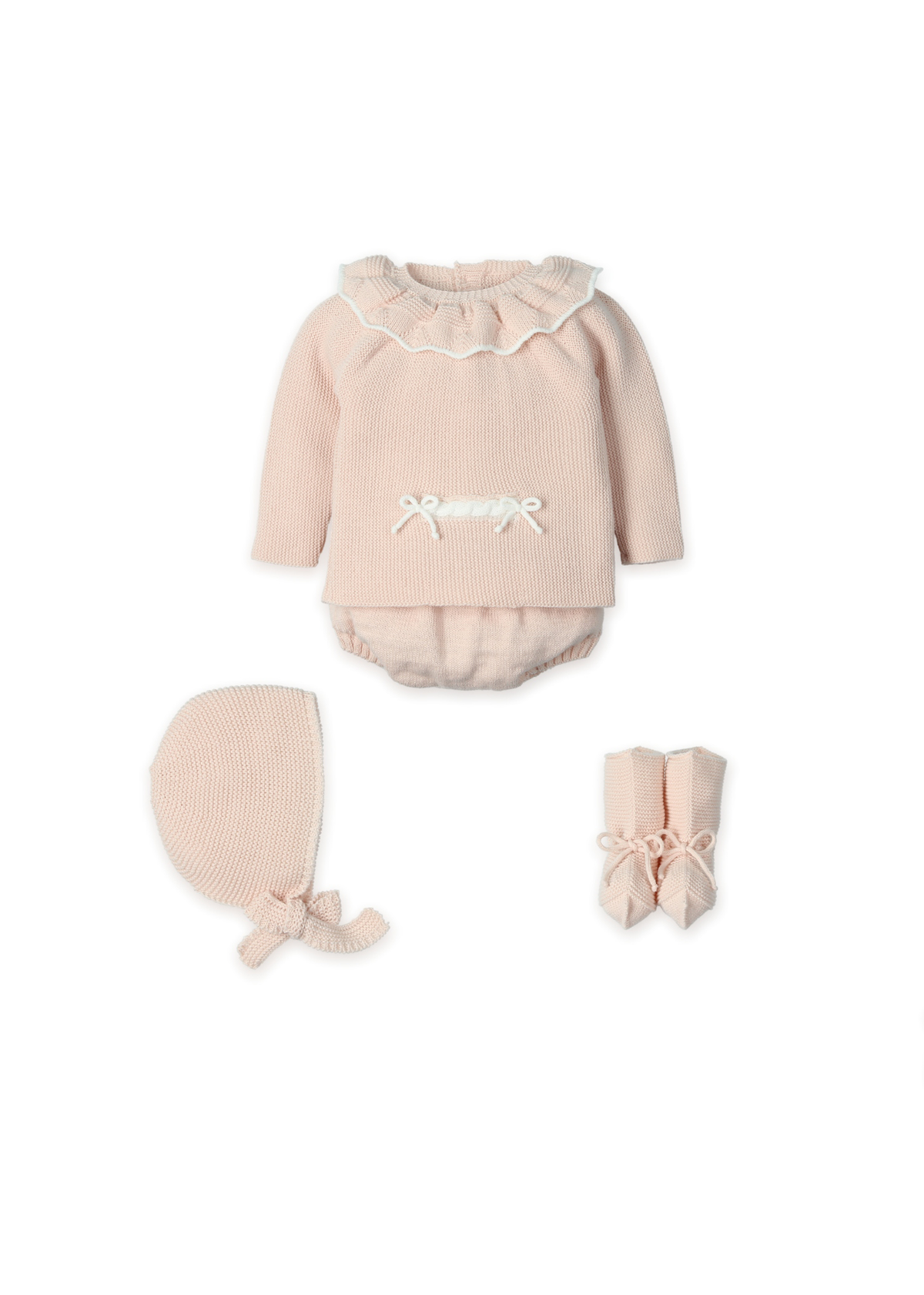 Traje 4P canesú "soft nude shade"