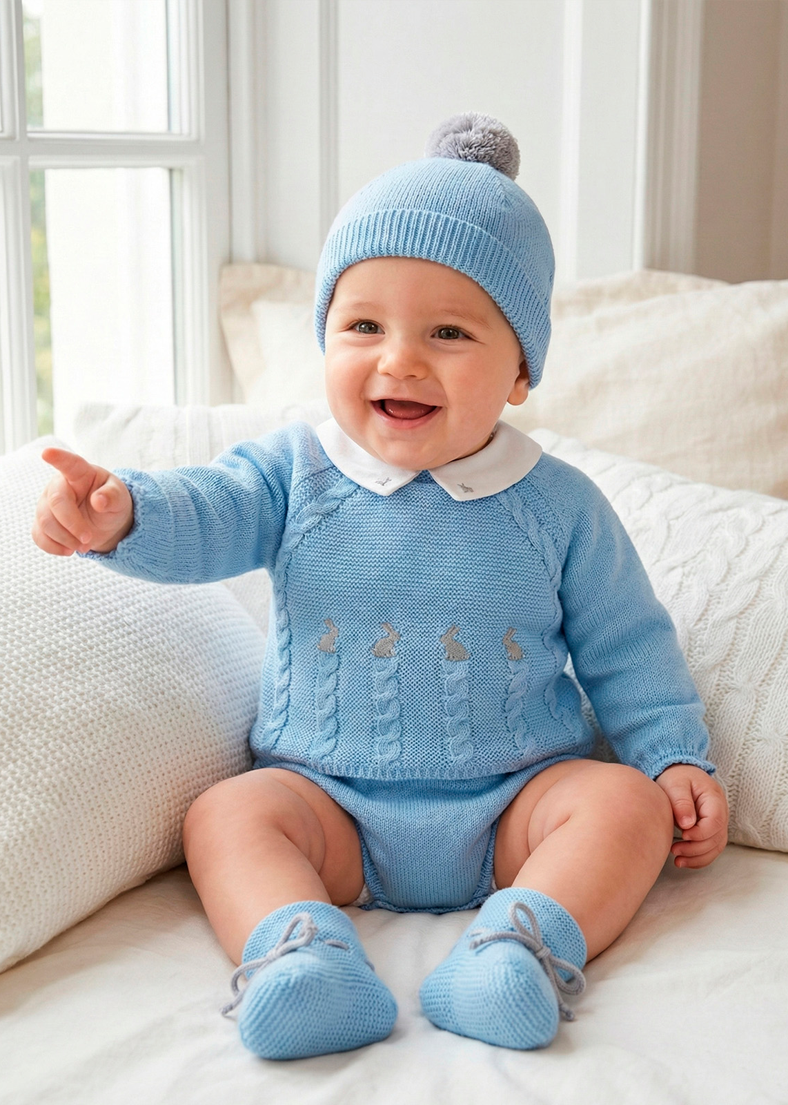 Traje de 4 piezas trencitas para bebé – Tía Mía