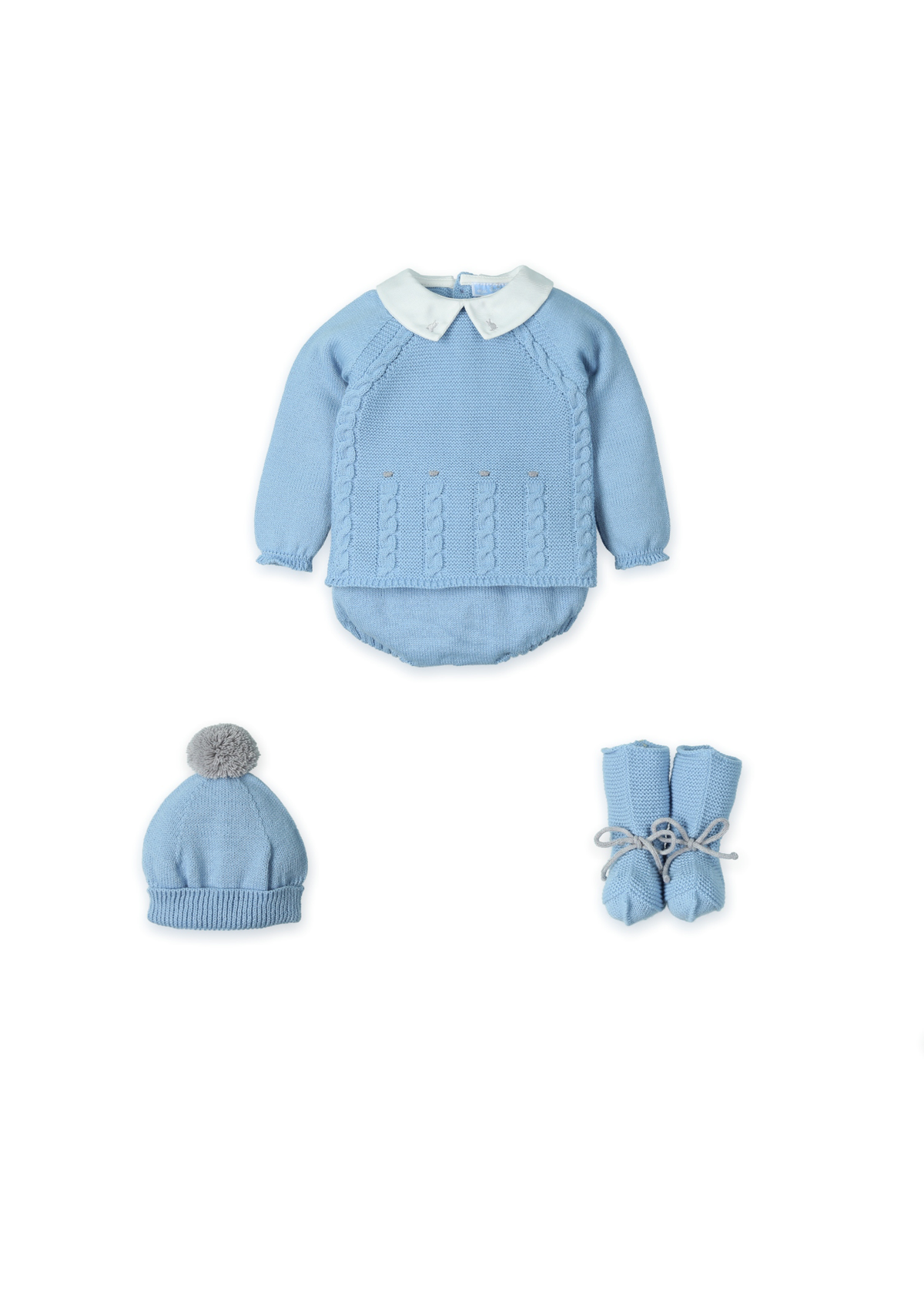 Traje 4P trencitas "polar trenz dots"