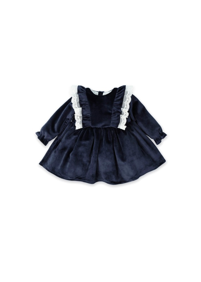 Vestido terciopelo y organza "destellos de ternura"