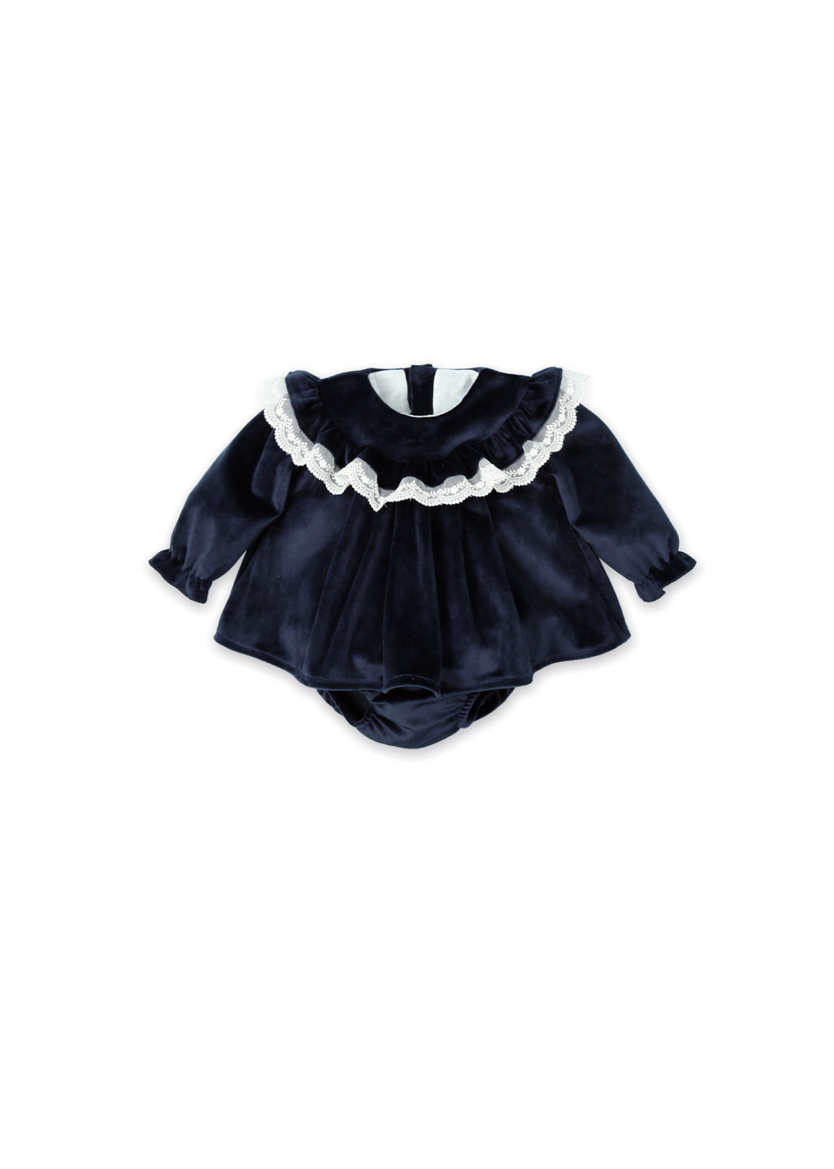Jesusin y culotte terciopelo y organza "destellos de ternura"