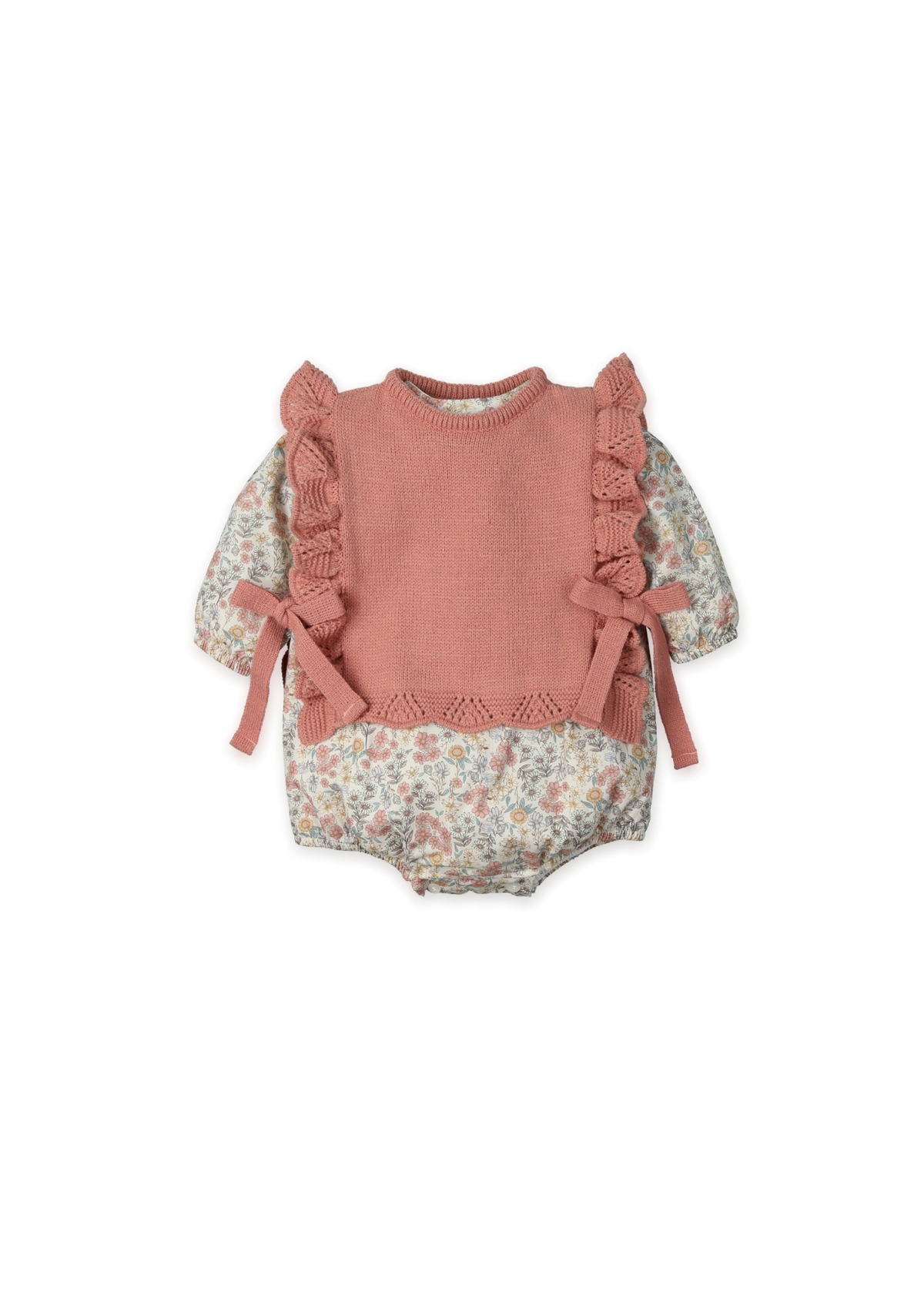 Pelele tejido + chaleco liberty "rosewood dak"