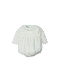 Pelele punto y tejido organza "timeless off-white"