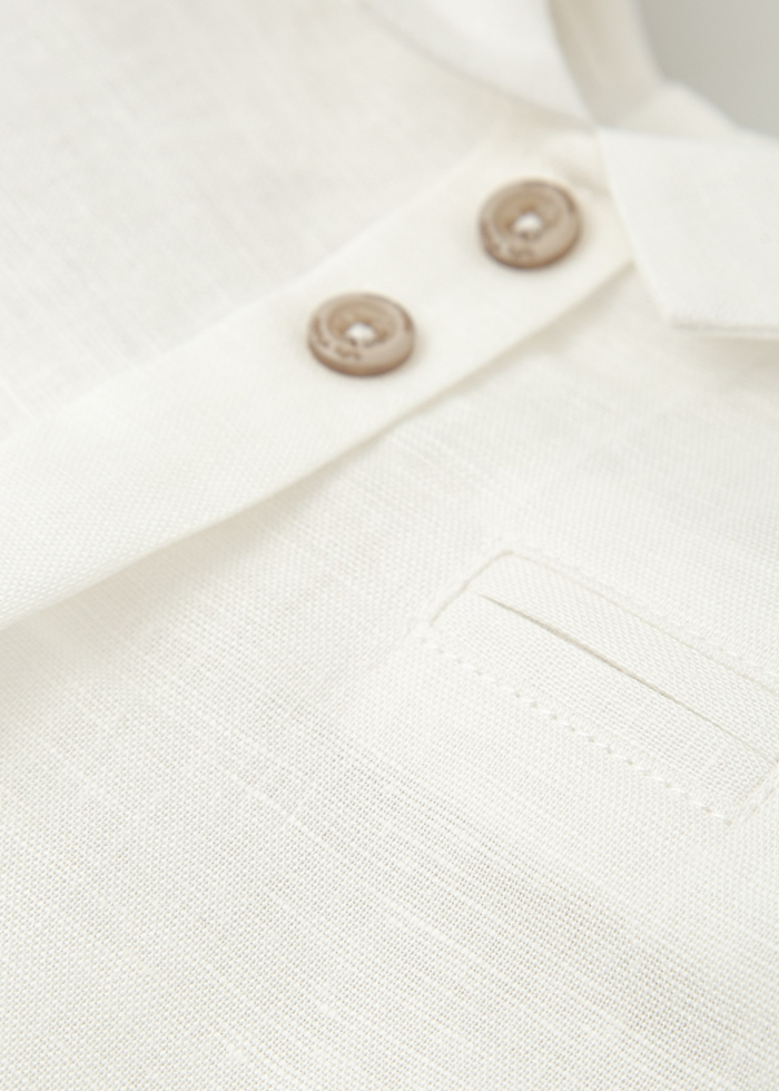 Blusón + bermuda lino mao blanco