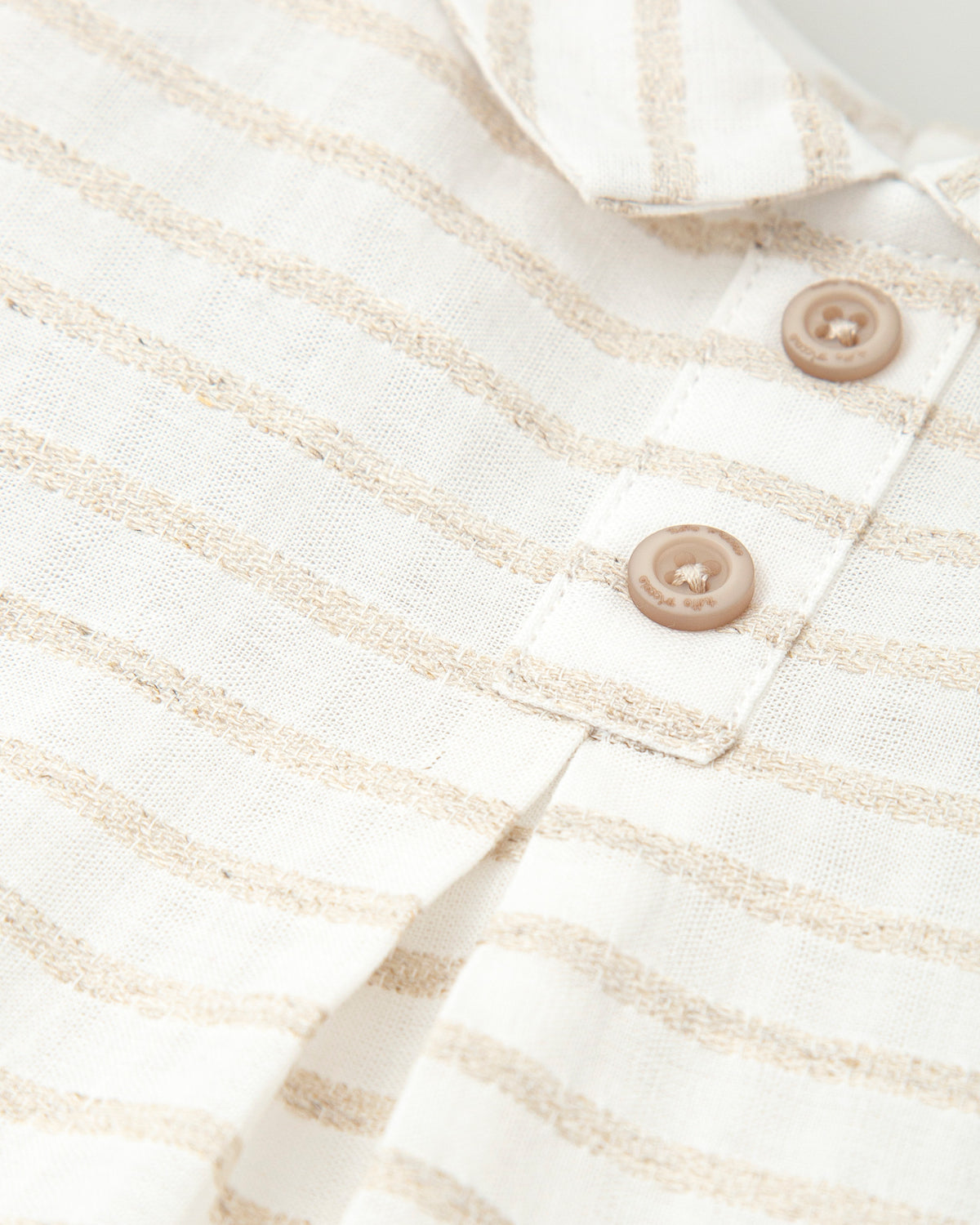 Conjunto lino rayas blanco químico bebé