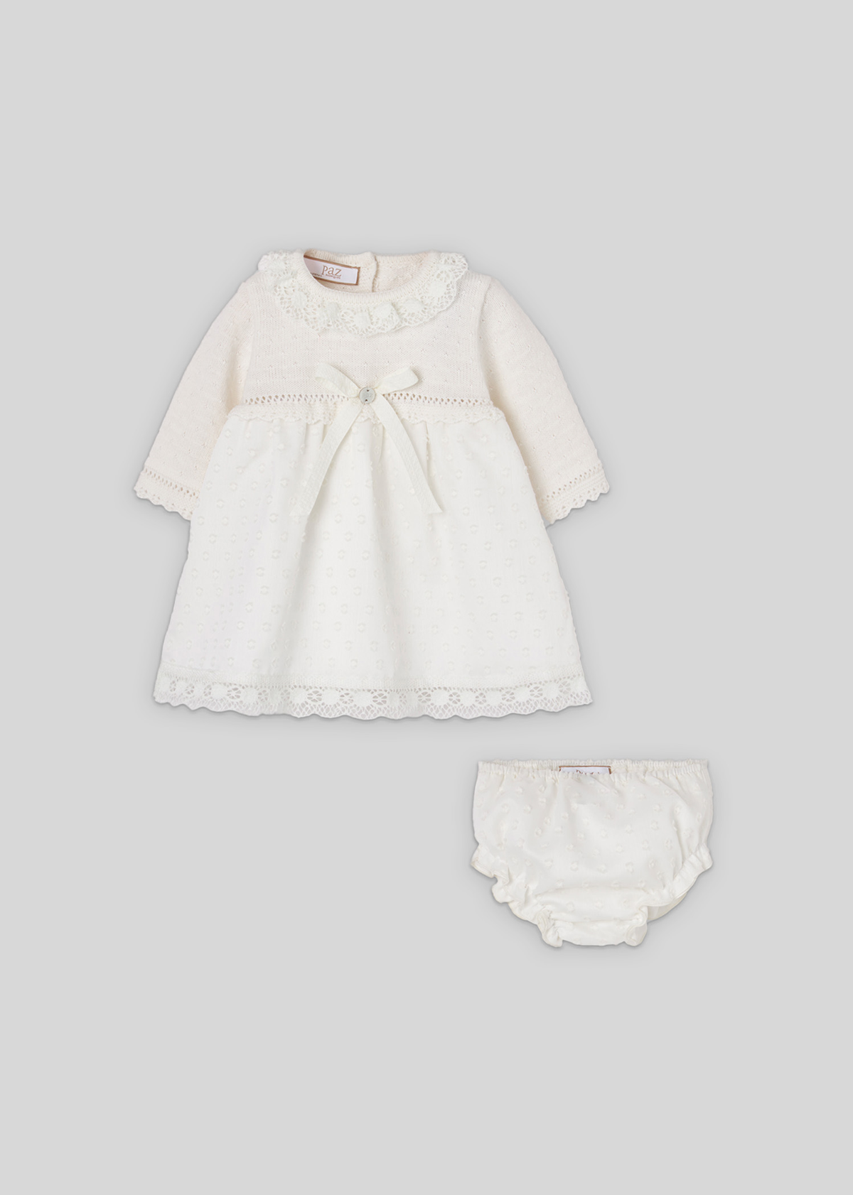 Conjunto vestido + braga "paz"