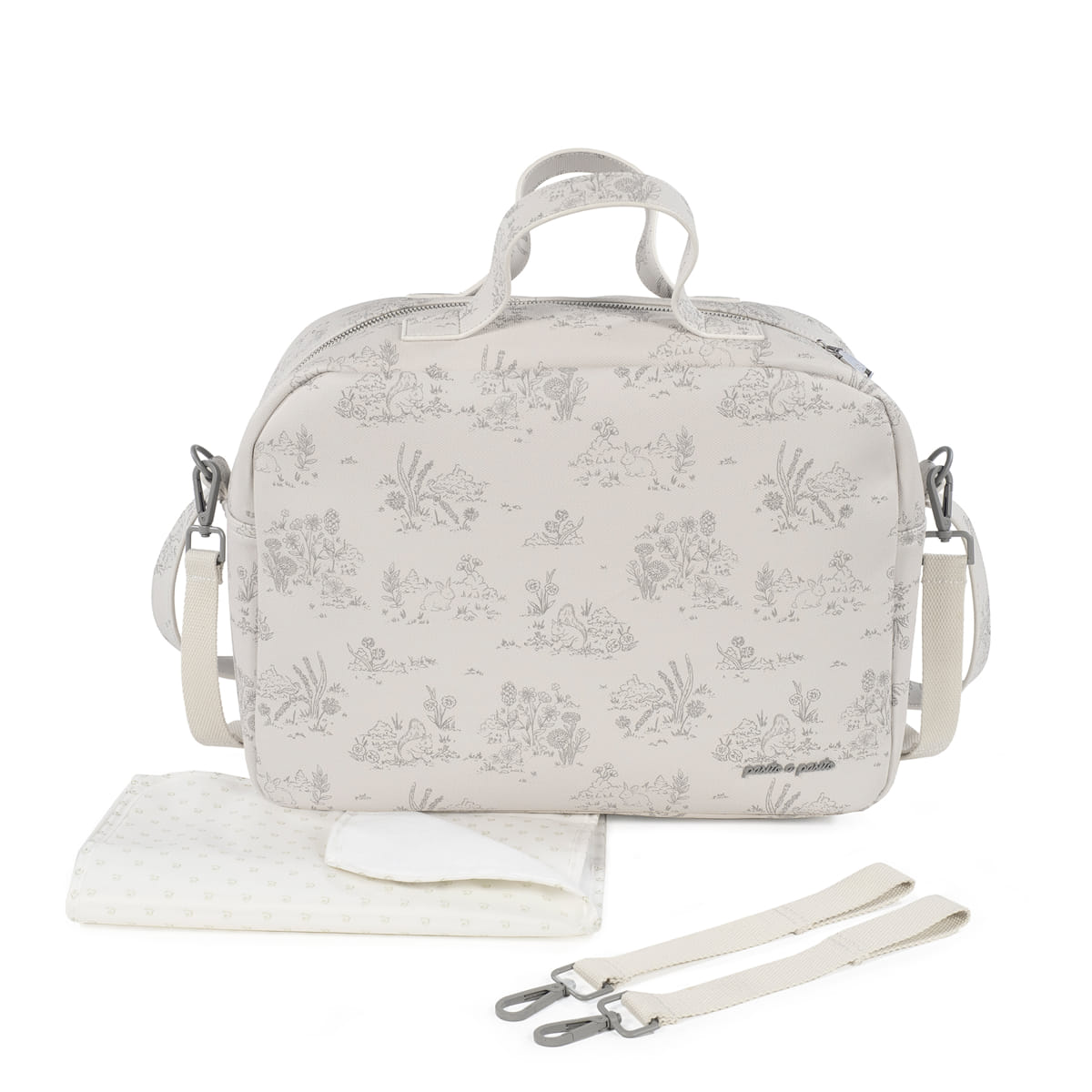 Bolsa Canastilla Toile de jouy cream