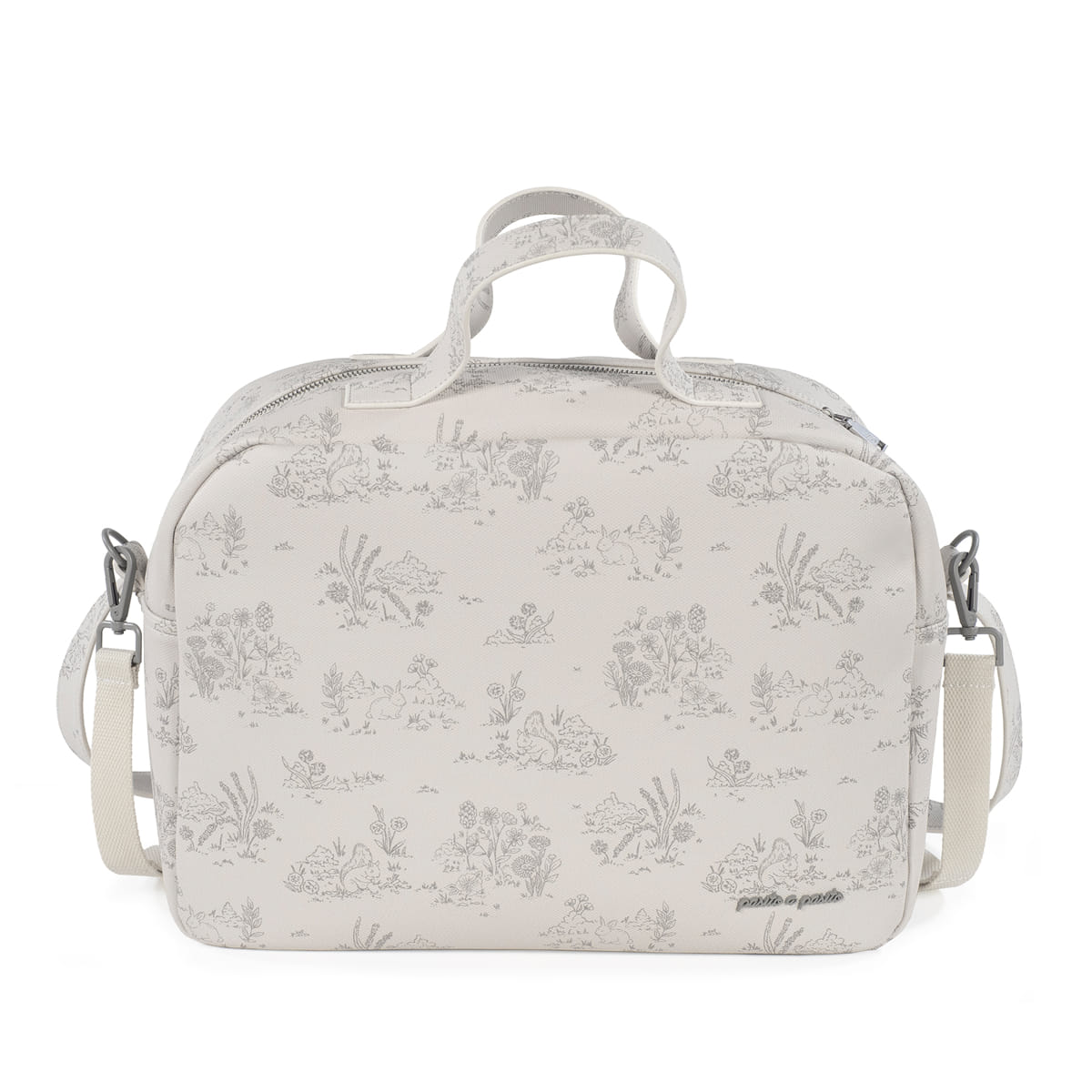Bolsa Canastilla Toile de jouy cream