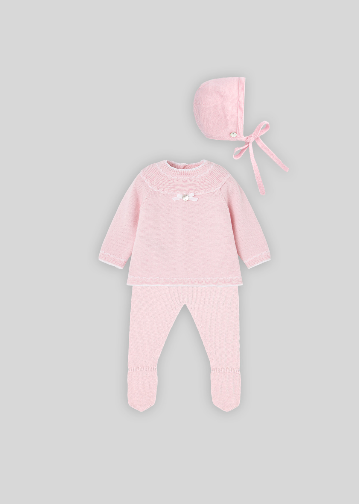 Conjunto jubón + polaina + capota "regalo"