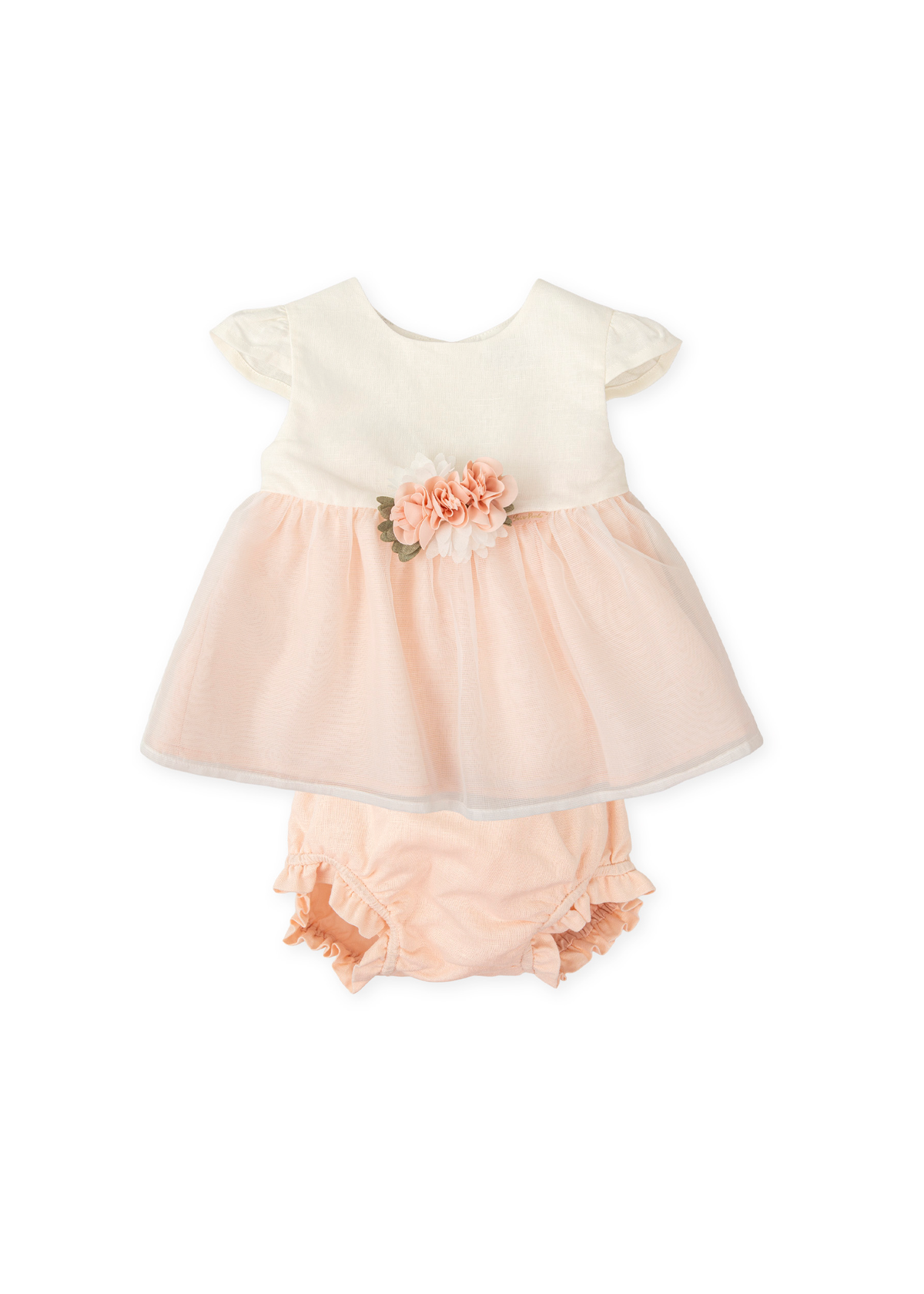 Vestido con braguita lino rosa
