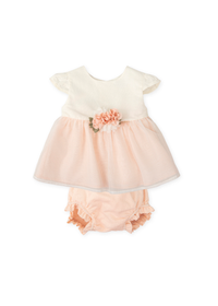 Vestido con braguita lino rosa