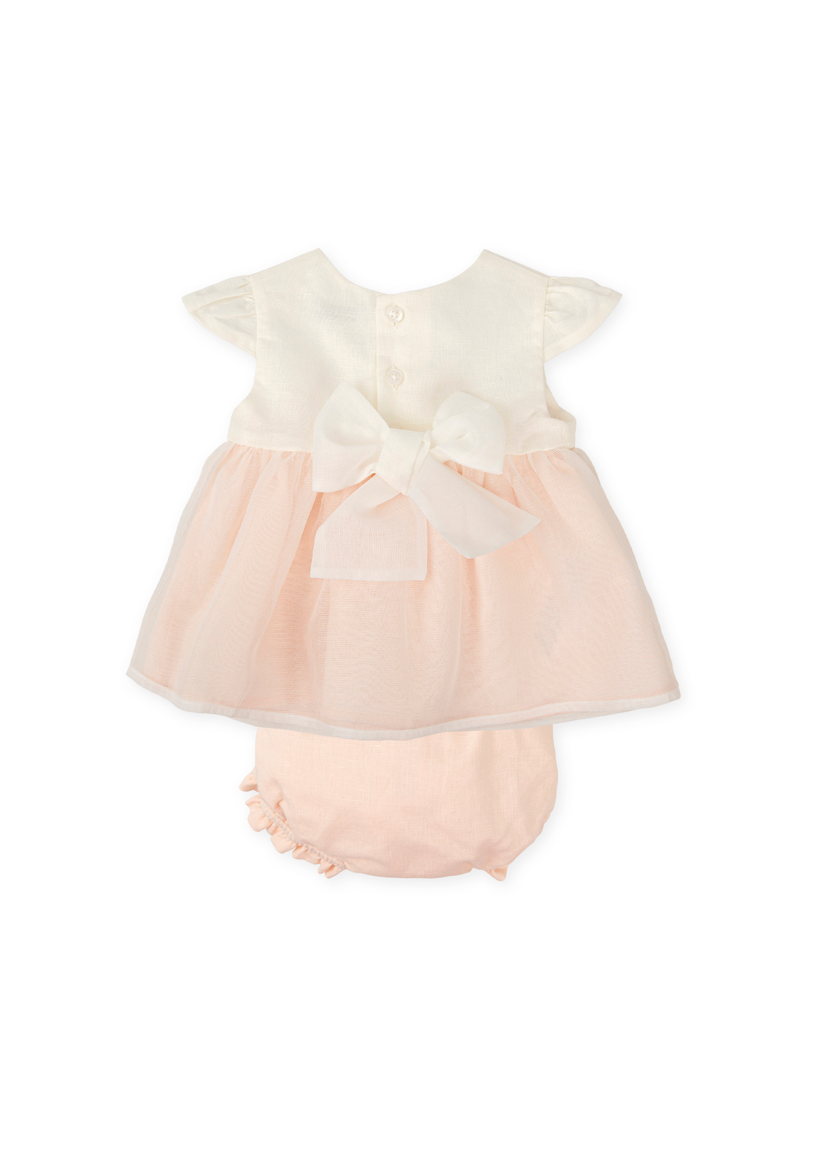 Vestido con braguita lino rosa