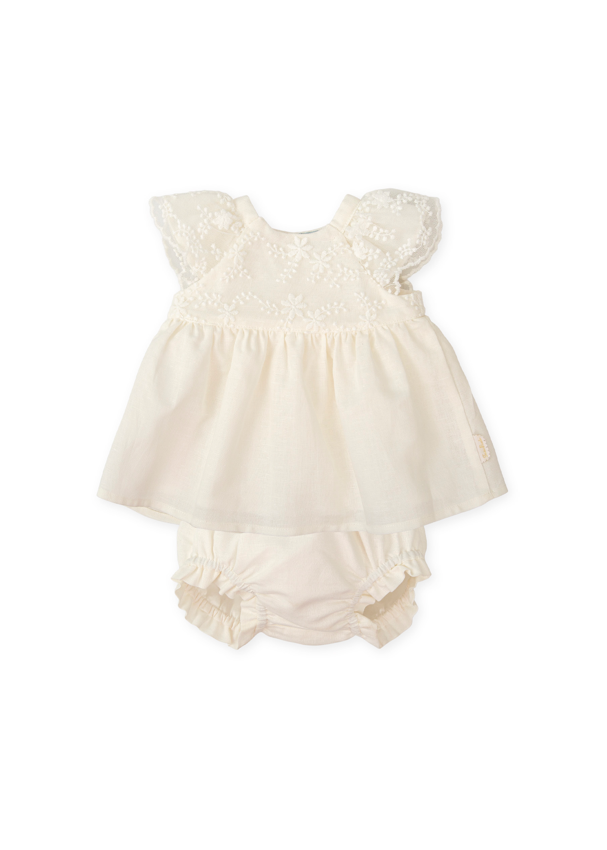 Vestido con braguita tul bordado blanco