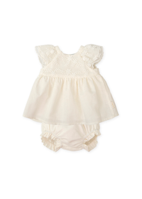 Vestido con braguita tul bordado blanco