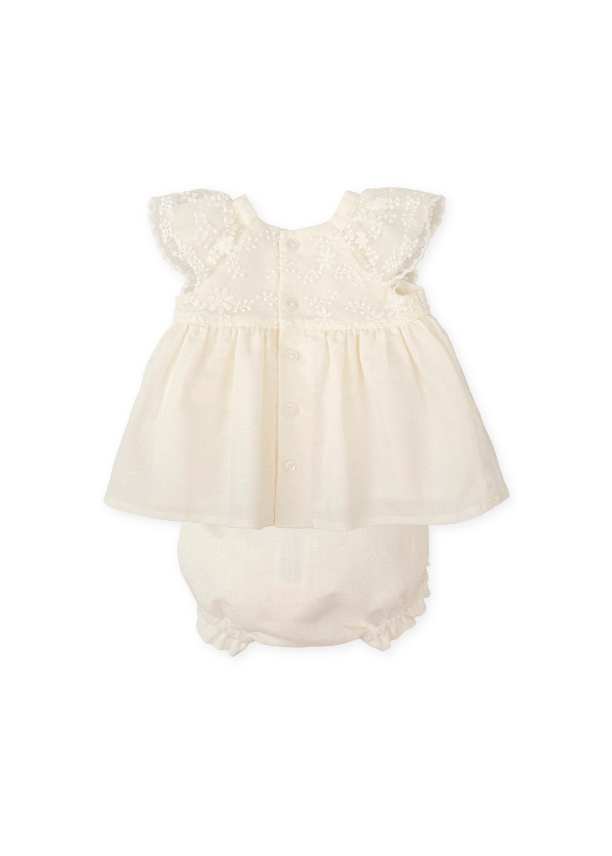 Vestido con braguita tul bordado blanco