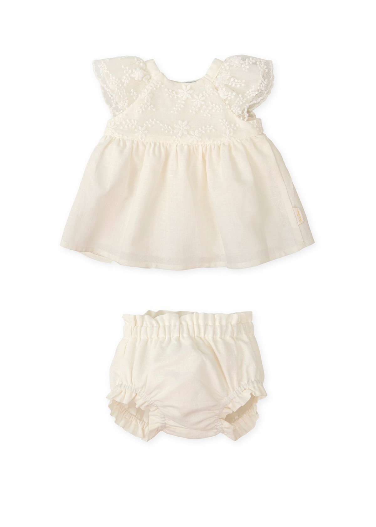 Vestido con braguita tul bordado blanco
