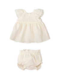 Vestido con braguita tul bordado blanco