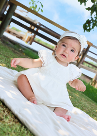 Vestido con braguita tul bordado blanco