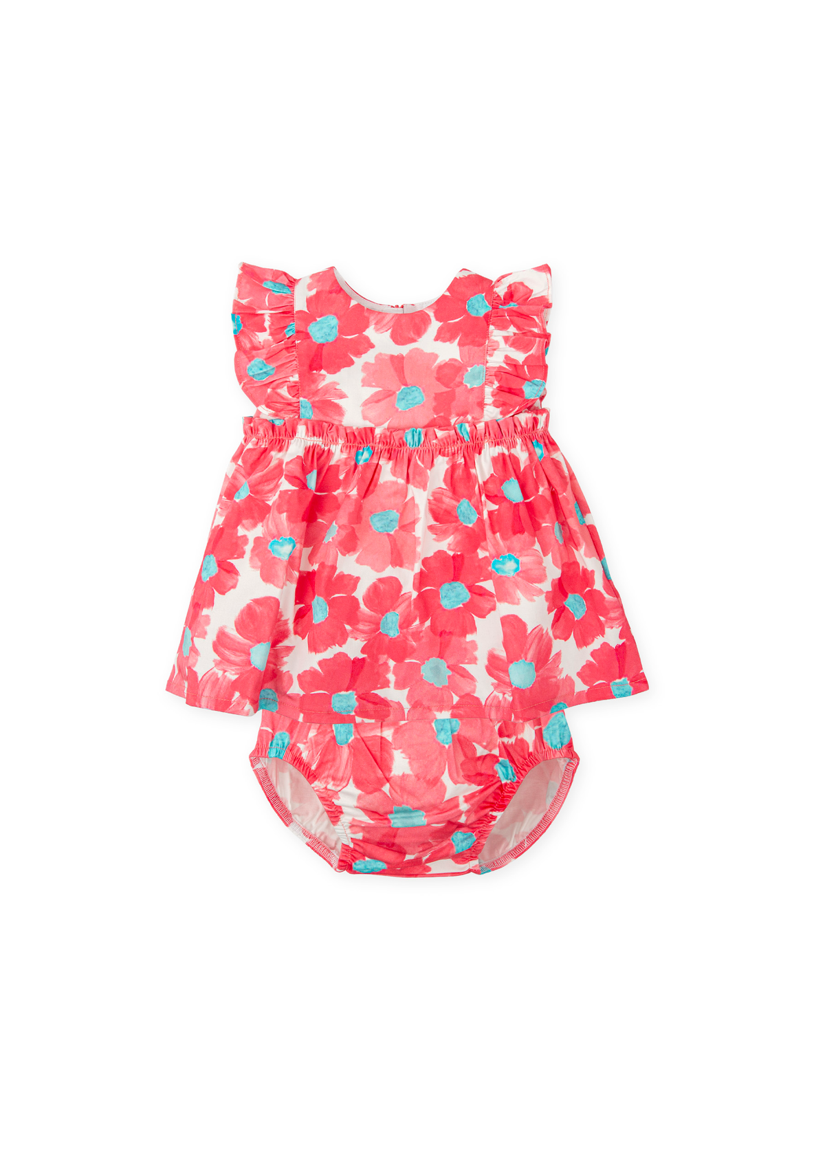 Vestido con braguita flores fucsia