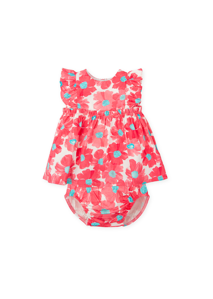 Vestido con braguita flores fucsia
