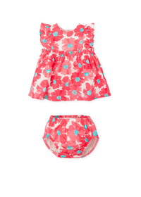 Vestido con braguita flores fucsia