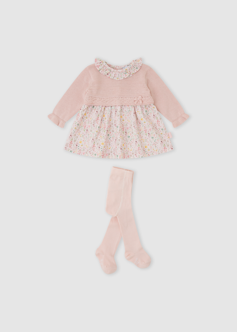 Vestido pétalo flores con leotardo