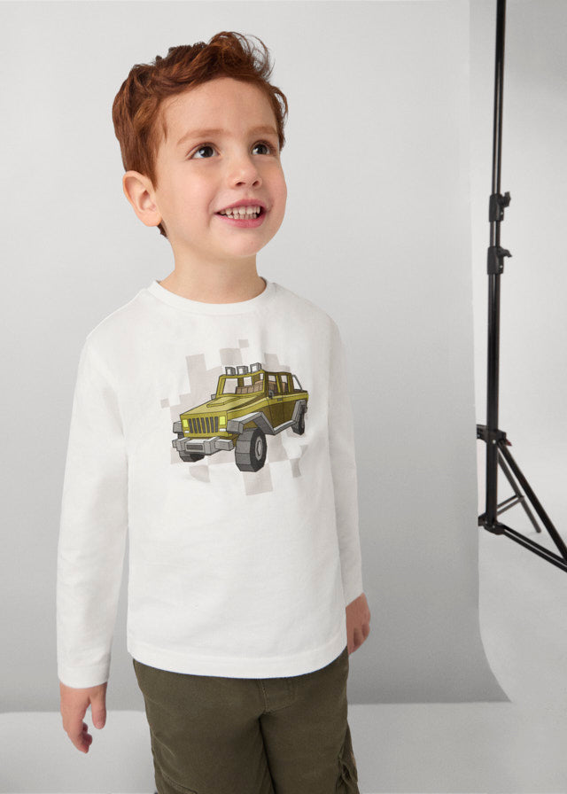 Camiseta m/l coche niño