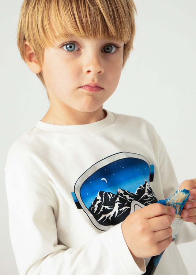 Camiseta m/l silver print niño