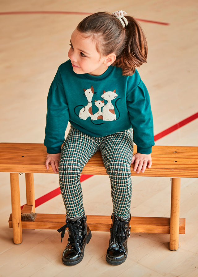 Conjunto legging estampado y sudadera niña