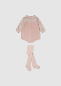 Pelele tricot pétalo con leotardo