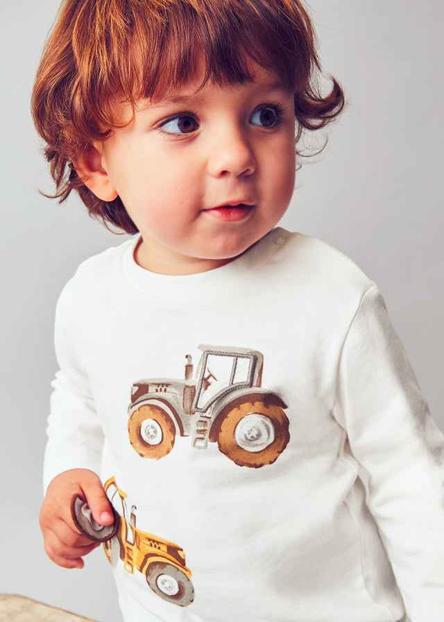 Camiseta interactiva tractor bebé