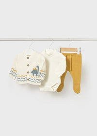 Conjunto polaina 3 piezas tricot