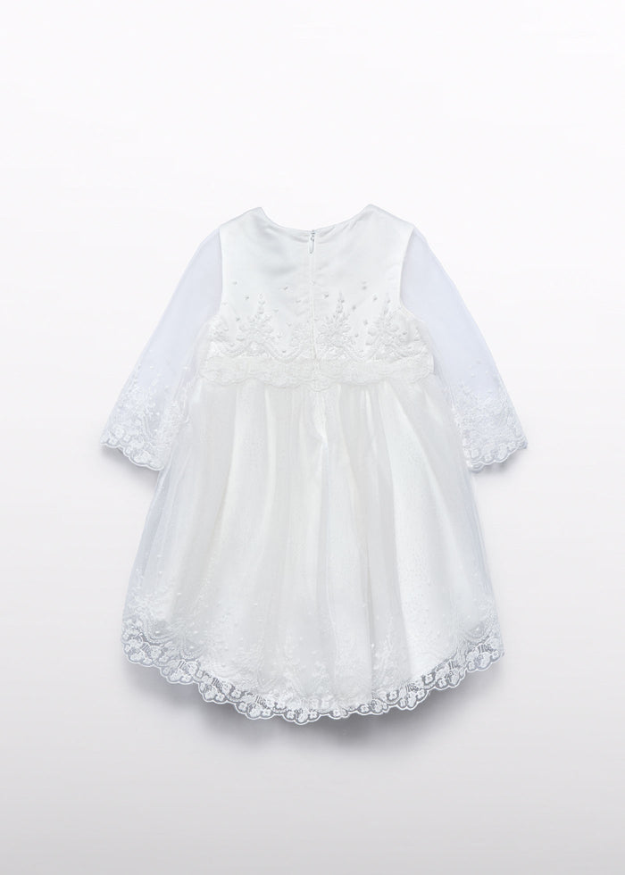 Vestido tul bordado bebé niña