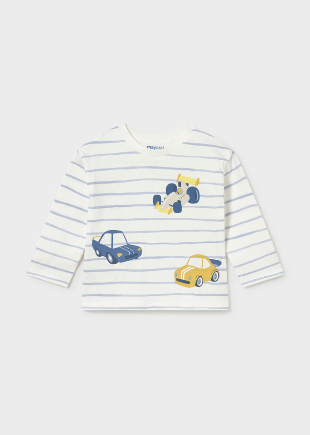 Camiseta rayas coche bebé