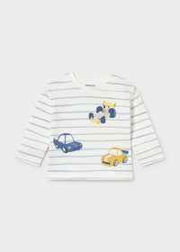 Camiseta rayas coche bebé