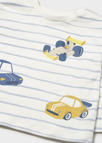 Camiseta rayas coche bebé
