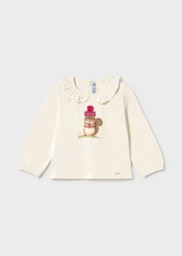 Camiseta cuello volante bebé