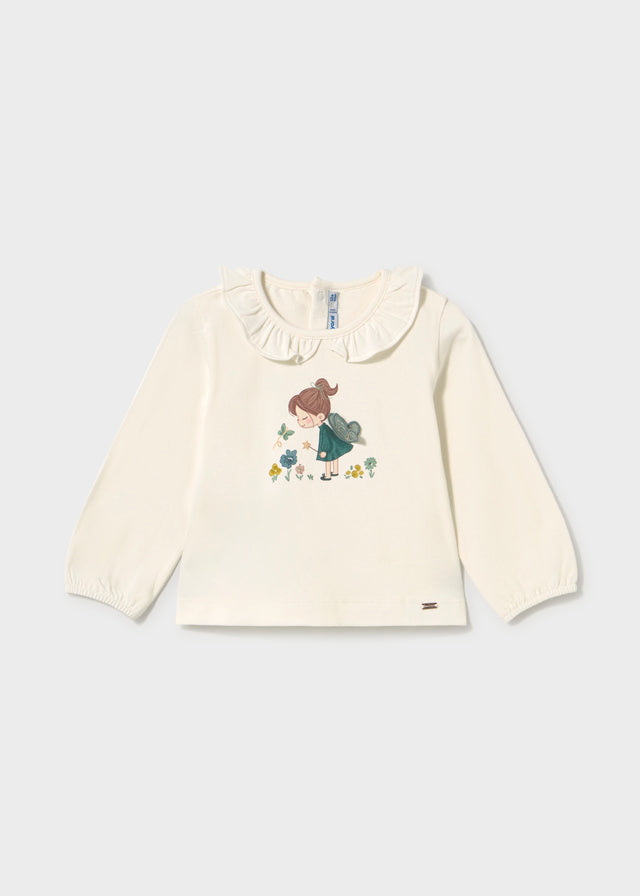 Camiseta cuello volante bebé