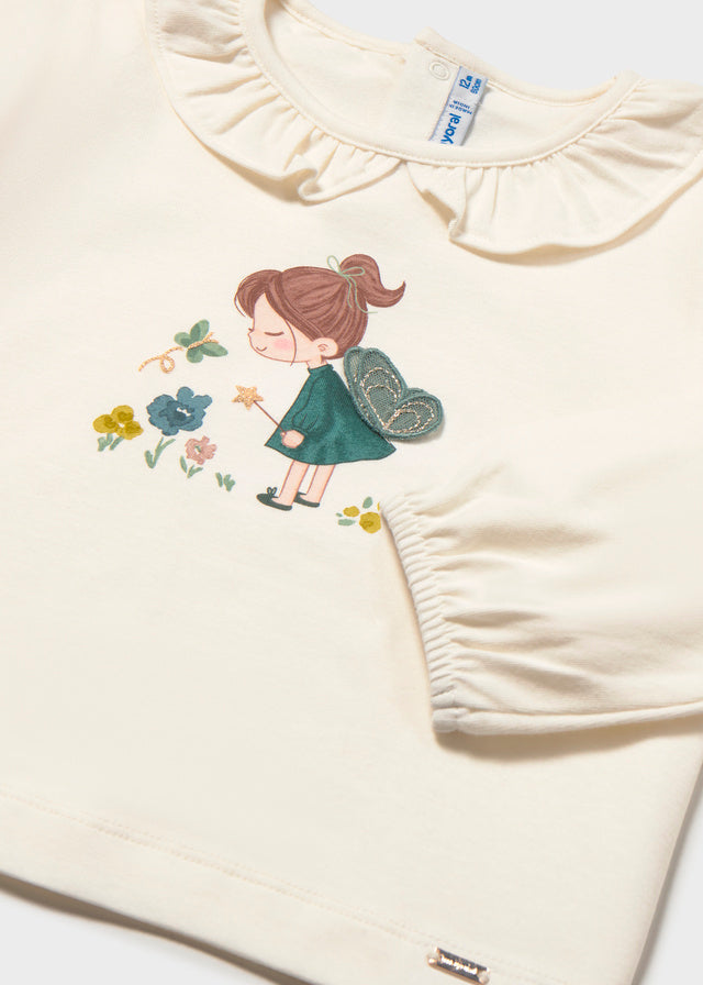 Camiseta cuello volante bebé