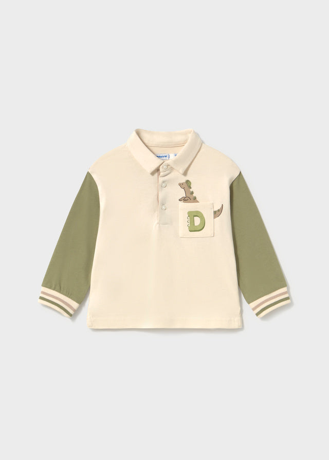 Polo mangas contraste bebé