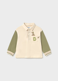 Polo mangas contraste bebé