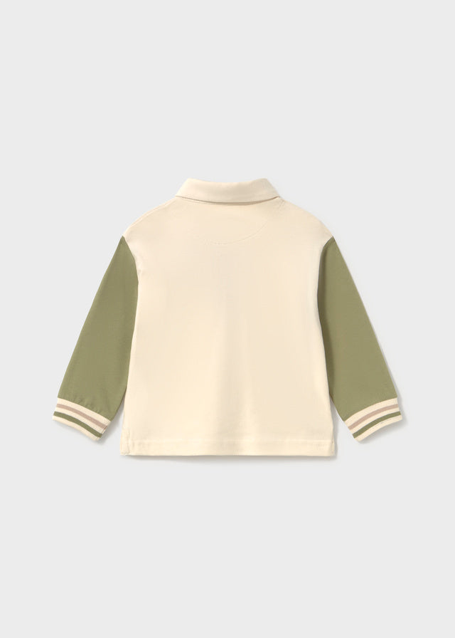 Polo mangas contraste bebé
