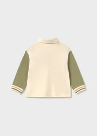 Polo mangas contraste bebé