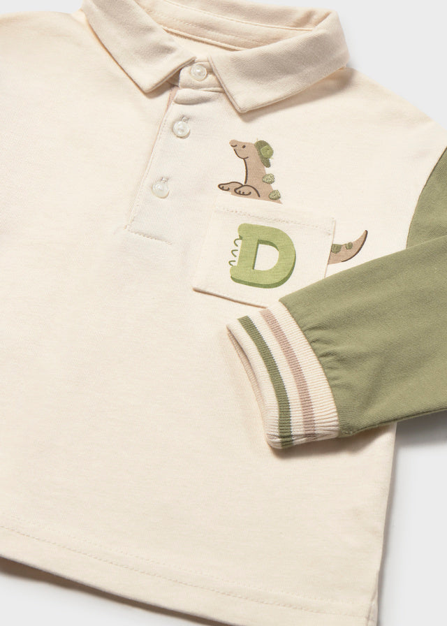 Polo mangas contraste bebé
