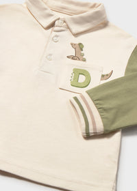 Polo mangas contraste bebé